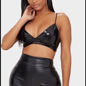 Shape Black Vinyl Bralet
